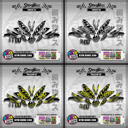 KTM DUKE 390 STICKER DECALS ( 2024 HALFTONE MOTIF TEMP 1 )【WITH FREEBIES】