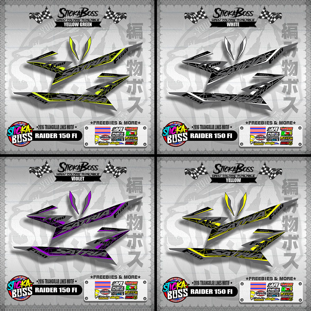 RAIDER 150 FI DECALS ( 2016 TRIANGULAR LINES MOTIF )【WITH FREEBIES】