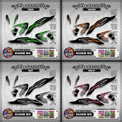 CLICK V3 INDO STICKER DECALS ( 2025 VARIO SEMOGA  )【WITH FREEBIES】