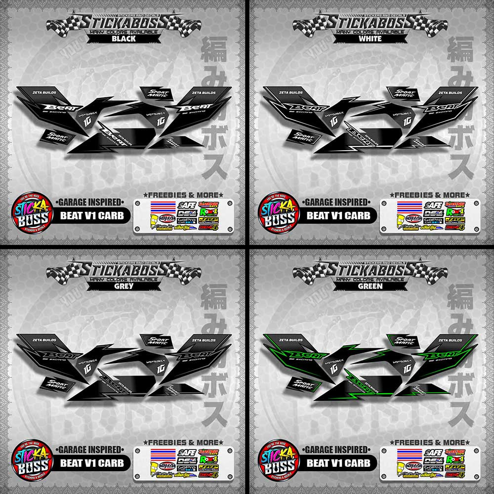 BEAT V1 CARB STICKER DECALS ( GARAGE INSPIRED )【WITH FREEBIES】