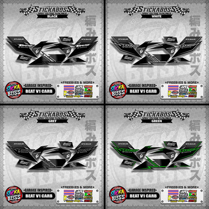 BEAT V1 CARB STICKER DECALS ( GARAGE INSPIRED )【WITH FREEBIES】