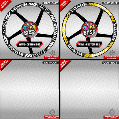 WAVE 110 / 125 MAG STICKER SET ( 2 MAGS ) - CUSTOM 002 | VINYL WATERPROOF CUT-OUT DECALS