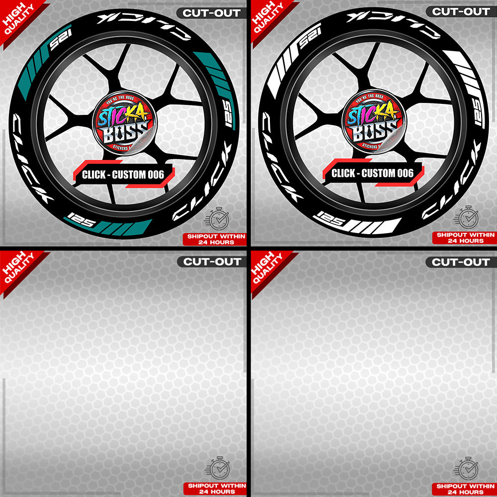 CLICK 125 MAG STICKER SET  ( 2 MAGS ) - CUSTOM 006 | VINYL WATERPROOF CUT-OUT DECALS