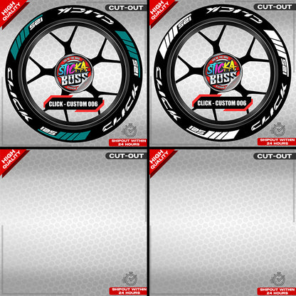 CLICK 125 MAG STICKER SET  ( 2 MAGS ) - CUSTOM 006 | VINYL WATERPROOF CUT-OUT DECALS
