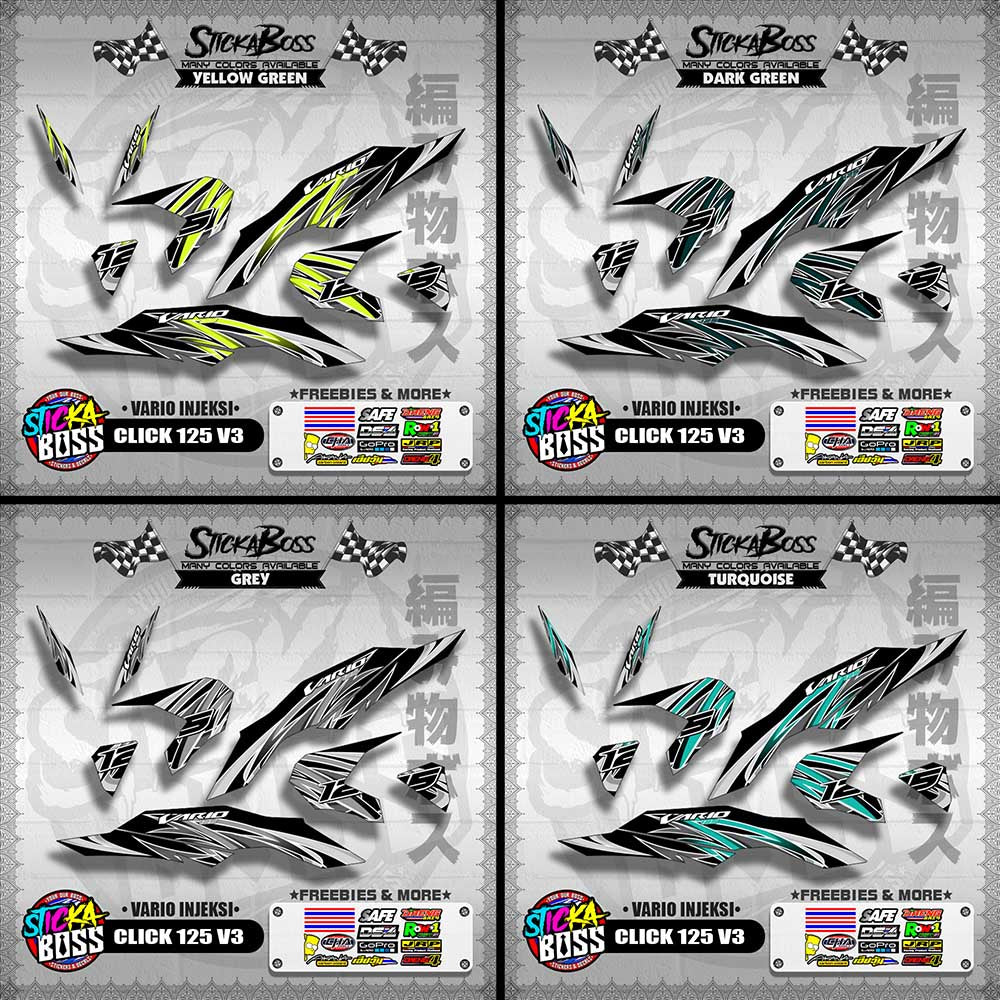 CLICK 125 V3 DECALS ( VARIO INJEKSI )【WITH FREEBIES】