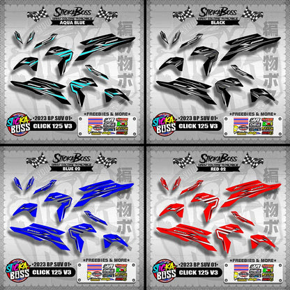 CLICK 125i / 150i V3 DECALS ( 2023 BP SUV 01 )【WITH FREEBIES】