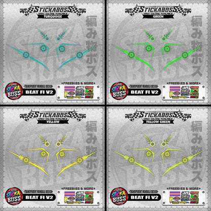 【PREMIUM UV PRINT】TRANSPARENT BEAT FI V2 STICKER DECALS ( MANDALA DESIGN )【WITH FREEBIES】