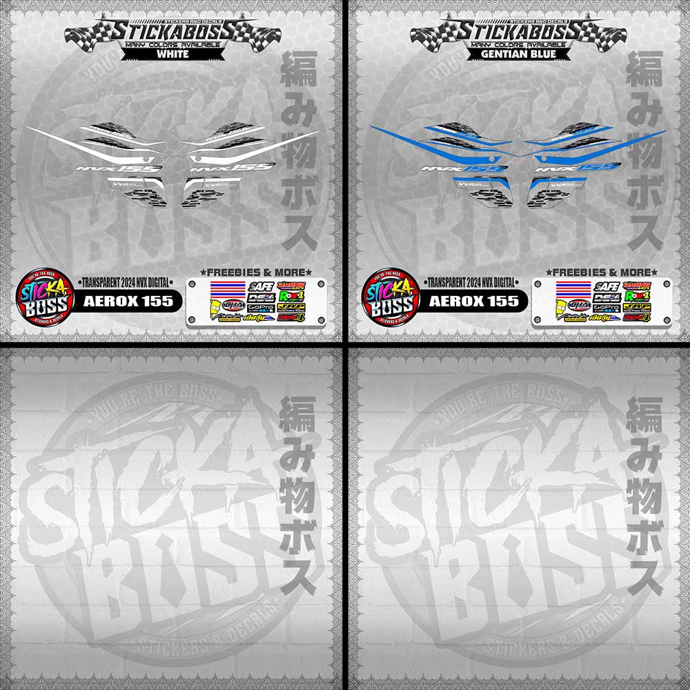 【PREMIUM UV PRINT】TRANSPARENT AEROX 155 DECALS ( 2024 NVX DIGITAL ) 【WITH FREEBIES】