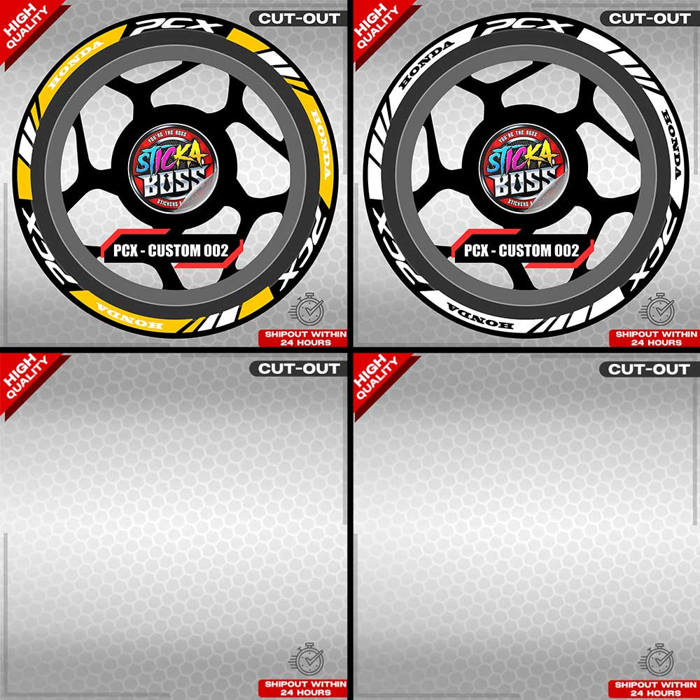 PCX 150 / 160 MAGS STICKER SET  ( 2 MAGS ) - CUSTOM 002 | VINYL WATERPROOF CUT-OUT DECALS