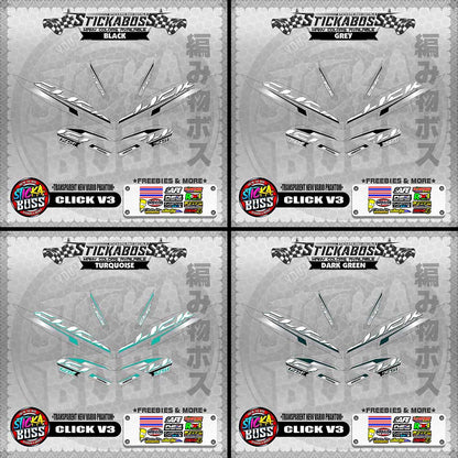 【PREMIUM UV PRINT】TRANSPARENT CLICK 125 V3 STICKER DECALS ( NEW VARIO PHANTOM )【WITH FREEBIES】