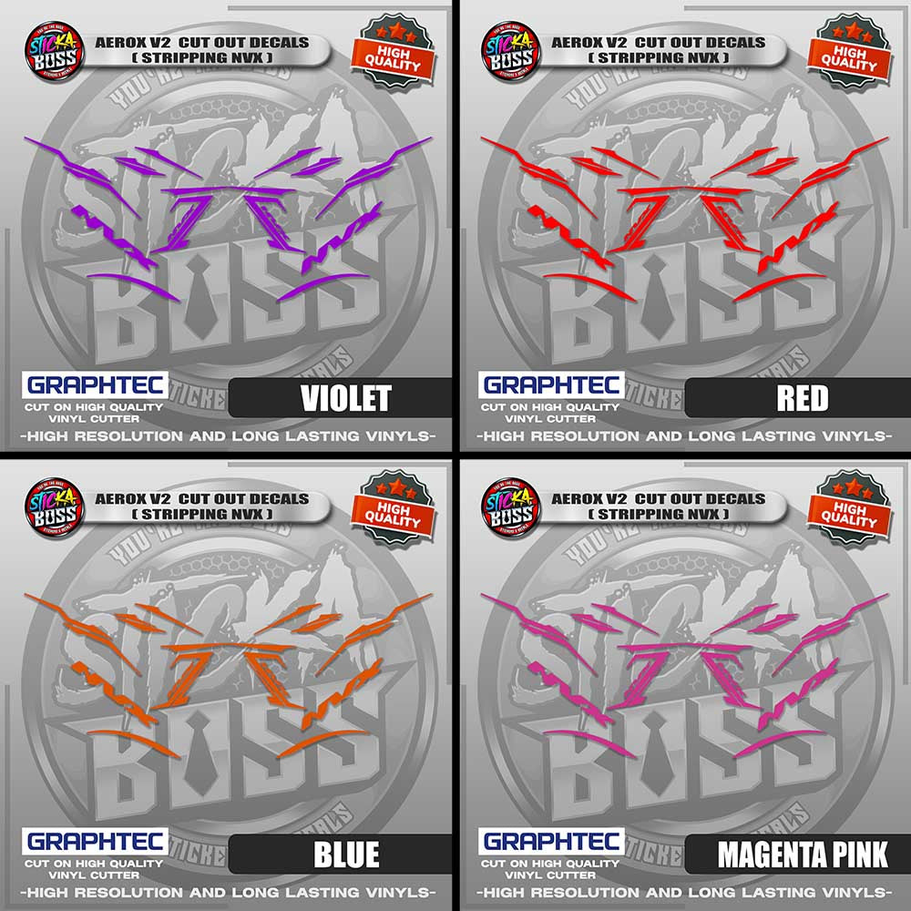 AEROX V2 CUT OUT DECALS ( STRIPPING NVX ) | VINYL WATERPROOF CUT-OUT STICKER DECALS
