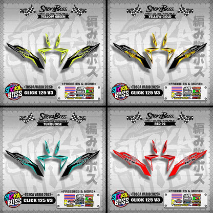 CLICK 125 V3 DECALS ( TOSCA VARIO 2023 )【WITH FREEBIES】