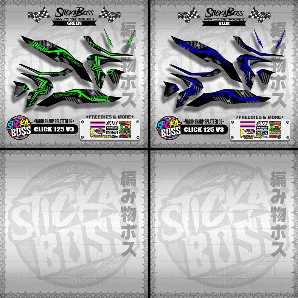 CLICK 125 V3 DECALS ( VARIO SHARP SPLATTER 02 )【WITH FREEBIES】