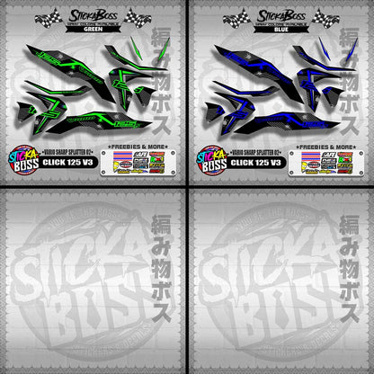 CLICK 125 V3 DECALS ( VARIO SHARP SPLATTER 02 )【WITH FREEBIES】