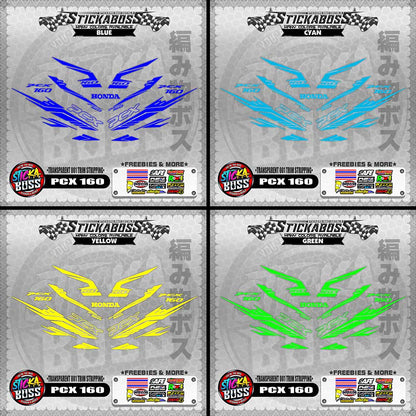 【PREMIUM UV PRINT】TRANSPARENT PCX 160 STICKER DECALS ( 001 TRIM STRIPPING )【WITH FREEBIES】
