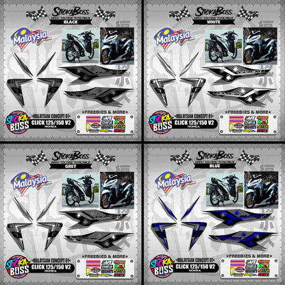 CLICK 125 / 150 V2 DECALS ( MALAYSIAN CONCEPT 01 )【WITH FREEBIES】