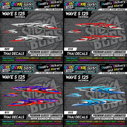 WAVE 125 S (THAI DECALS) [ASSORTED COLORS]【PREMIUM GLOSSY LAMINATED】