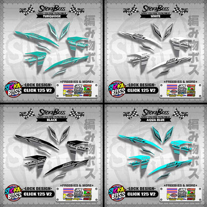 CLICK 125 V2 DECALS ( LOCK DESIGN )【WITH FREEBIES】