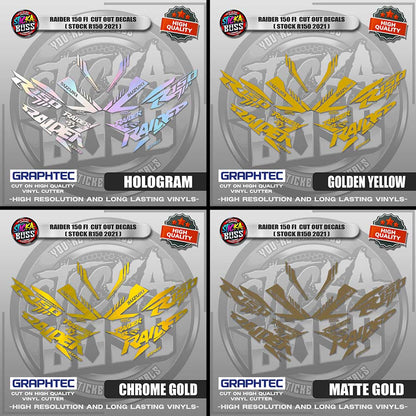 RAIDER 150 FI CUT OUT DECALS ( STOCK R150 2021) | VINYL WATERPROOF CUT-OUT STICKER DECALS