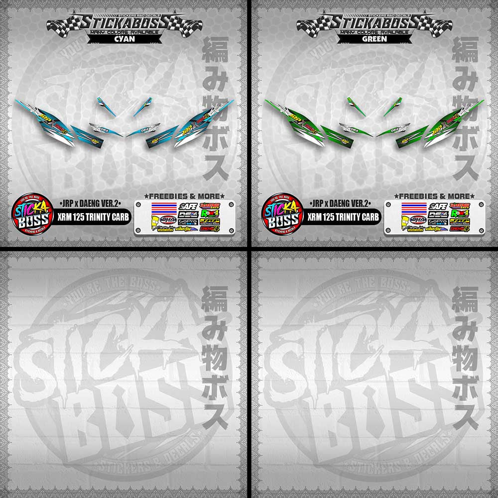 Honda XRM 125 Trinity Carb Decals - (JRP x DAENG VER.2)【PREMIUM GLOSSY LAMINATED】
