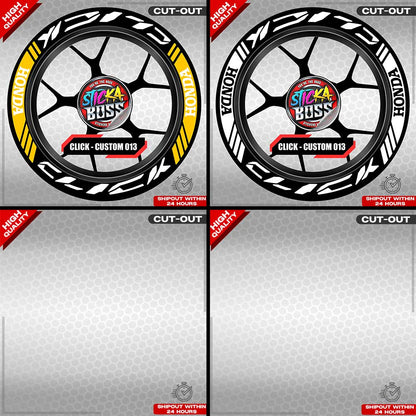 CLICK 125 / 150 / 160 MAG STICKER SET  ( 2 MAGS ) - CUSTOM 013 | VINYL WATERPROOF CUT-OUT DECALS
