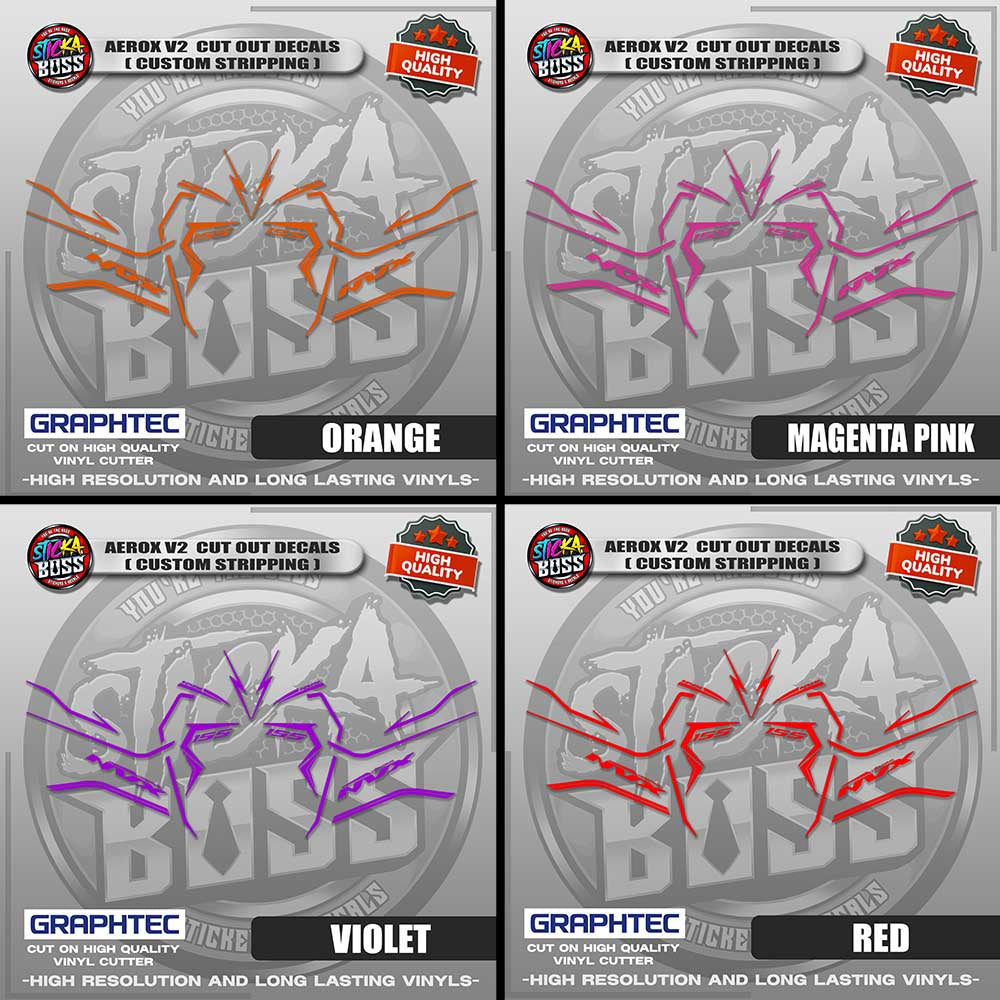AEROX V2 CUT OUT DECALS ( CUSTOM STRIPPING ) | VINYL WATERPROOF CUT-OUT STICKER DECALS