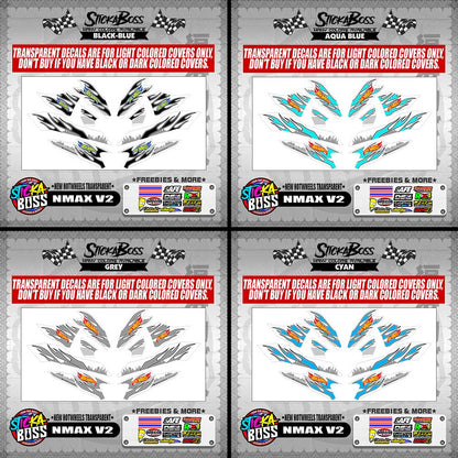 NMAX V2 DECALS ( NEW HOTWHEELS TRANSPARENT )【WITH FREEBIES】