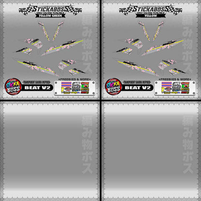 【PREMIUM UV PRINT】TRANSPARENT BEAT FI V2 STICKER DECALS ( SAKURA INSPIRED )【WITH FREEBIES】