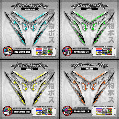 MIO GRAVIS 125i STICKER DECALS ( 2025 CUSTOM THUNDER LINE )【WITH FREEBIES】