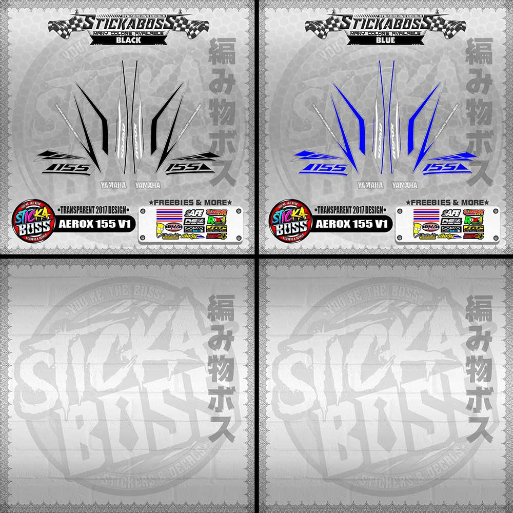 【PREMIUM UV PRINT】TRANSPARENT AEROX 155 V1 STOCK DECALS ( 2017 DESIGNS )【WITH FREEBIES】