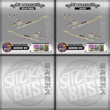【PREMIUM UV PRINT】TRANSPARENT AEROX 155 V2 ( SAKURA INSPIRED )【WITH FREEBIES】