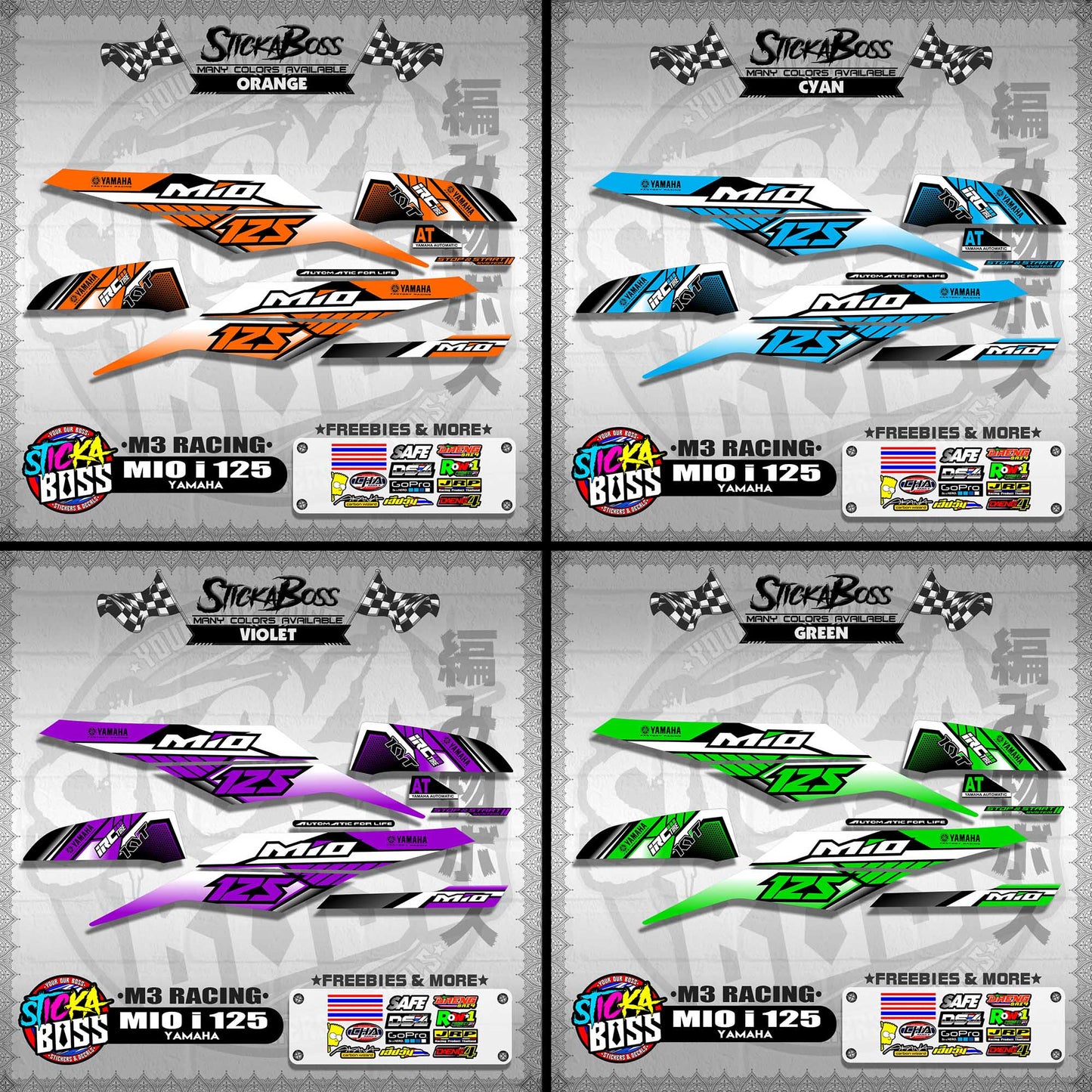 MIO i 125 STOCK DECALS ( M3 RACING ) 【WITH FREEBIES】