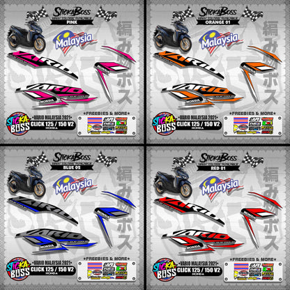 CLICK 125 / 150 V2 MALAYSIAN DECALS ( VARIO MALAYSIA 2021 )【WITH FREEBIES】