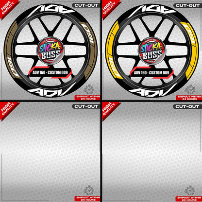 ADV 160 MAG STICKER SET ( 2 MAGS ) - CUSTOM 009 | VINYL WATERPROOF CUT-OUT DECALS