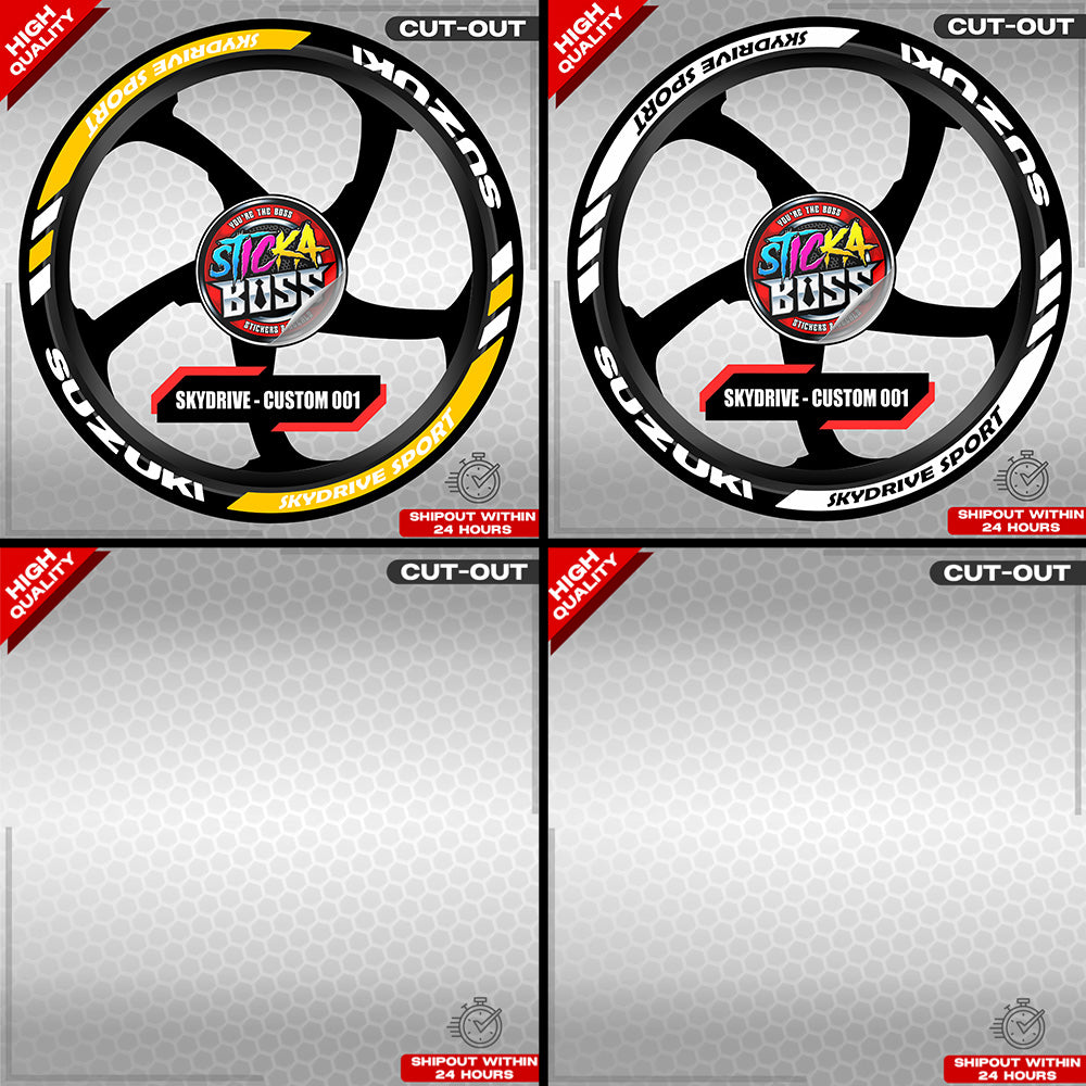 SKYDRIVE SPORT MAG STICKER SET  ( 2 MAGS ) - CUSTOM 001 | VINYL WATERPROOF CUT-OUT DECALS