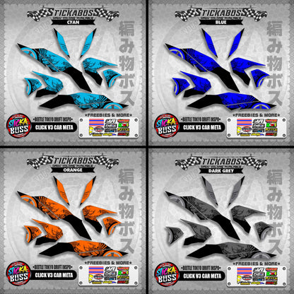 CLICK V3 CAR META DECALS ( BEETLE TOKYO DRIFT INSPO )【WITH FREEBIES】