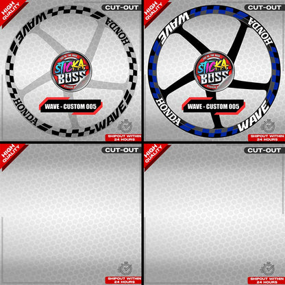 WAVE 110 / 125 MAG STICKER SET ( 2 MAGS ) - CUSTOM 005 | VINYL WATERPROOF CUT-OUT DECALS