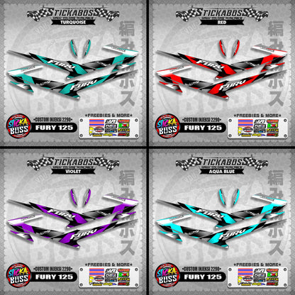 FURY 125 STICKER DECALS ( CUSTOM INJEKSI 2290 )【WITH FREEBIES】