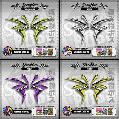WINNER X 150 V3 DECALS ( MS40 DESIGN )【WITH FREEBIES】