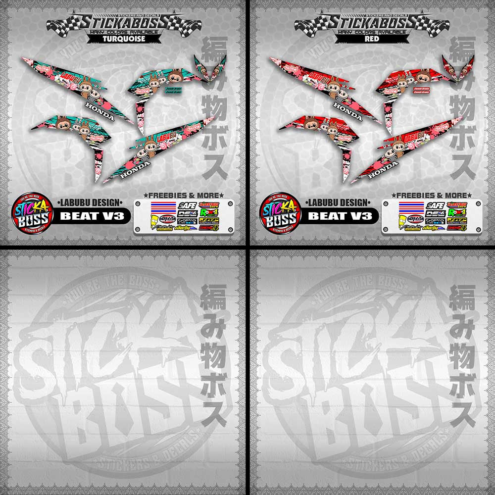 BEAT V3 STICKER DECALS ( LABUBU DESIGN )【WITH FREEBIES】