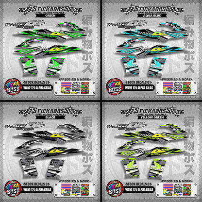 WAVE 125 ALPHA GILAS ( STOCK DECALS 01 )【WITH FREEBIES】