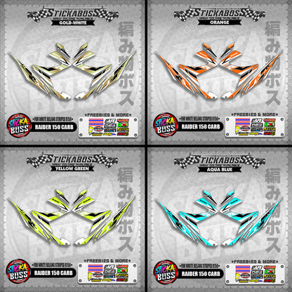 RAIDER 150 CARB STICKER DECALS ( FOR WHITE BELANG STRIPED R150 )【WITH FREEBIES】