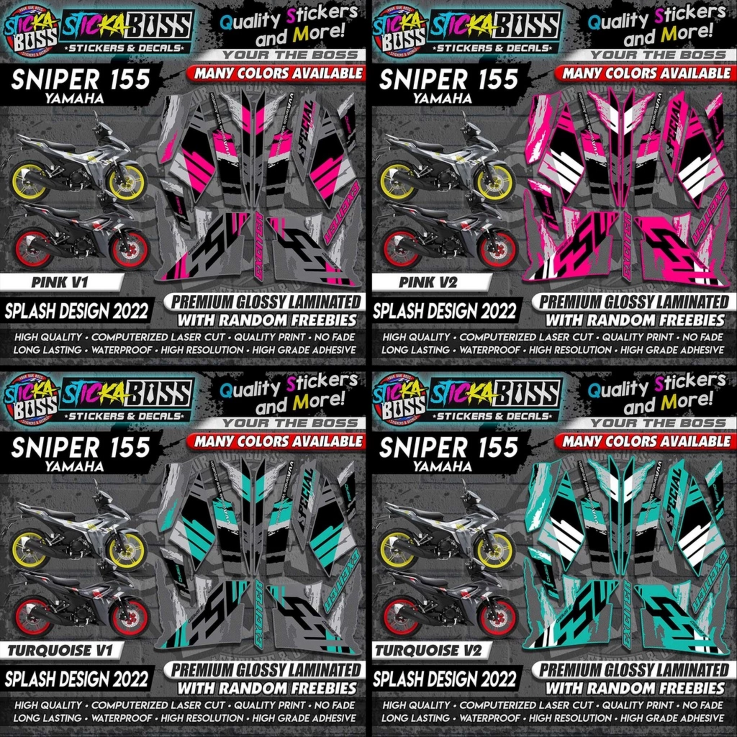 Sniper 155 NEW STOCK DECALS (SPLASH DESIGN 2022) MALAYSIAN CONCEPT【WITH FREEBIES】