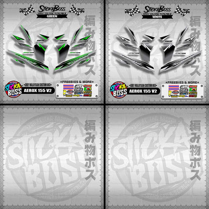 AEROX 155 V2 DECALS ( GREY MALAYSIAN CUSTOM 003 )【WITH FREEBIES】