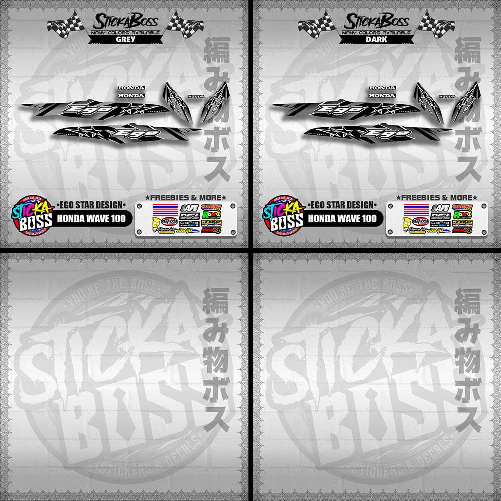 HONDA WAVE 100 DECALS ( EGO STAR DESIGN )【WITH FREEBIES】