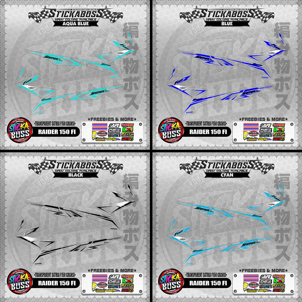 [ PREMIUM UV PRINT ] TRANSPARENT RAIDER 150 FI STICKER DECALS ( SATRIA F150 GARANSI )【WITH FREEBIES】