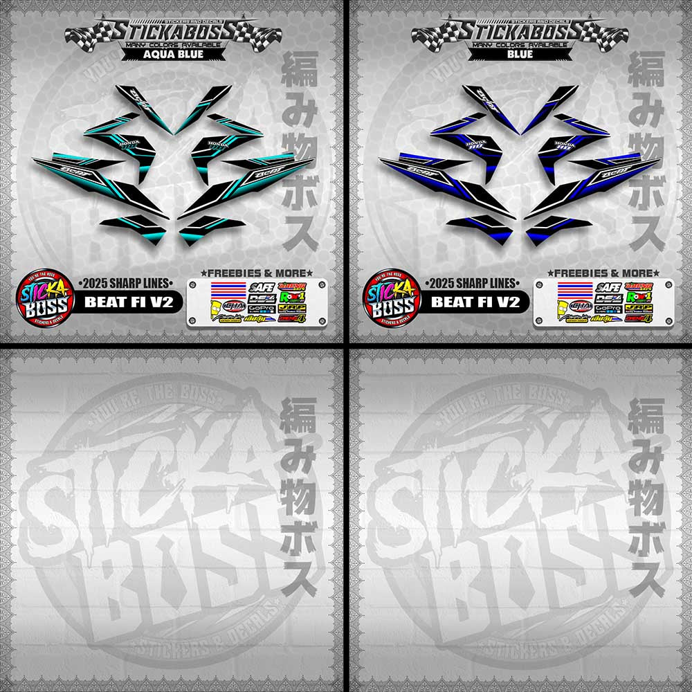 BEAT FI V2 INDO STICKER DECALS ( 2025 SHARP LINES )【WITH FREEBIES】