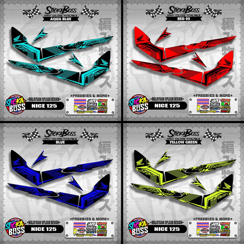 NICE 125 DECALS ( MALAYSIAN SPLASH DESIGN ) [ PREMIUM GLOSSY LAMINATED ]【WITH FREEBIES】