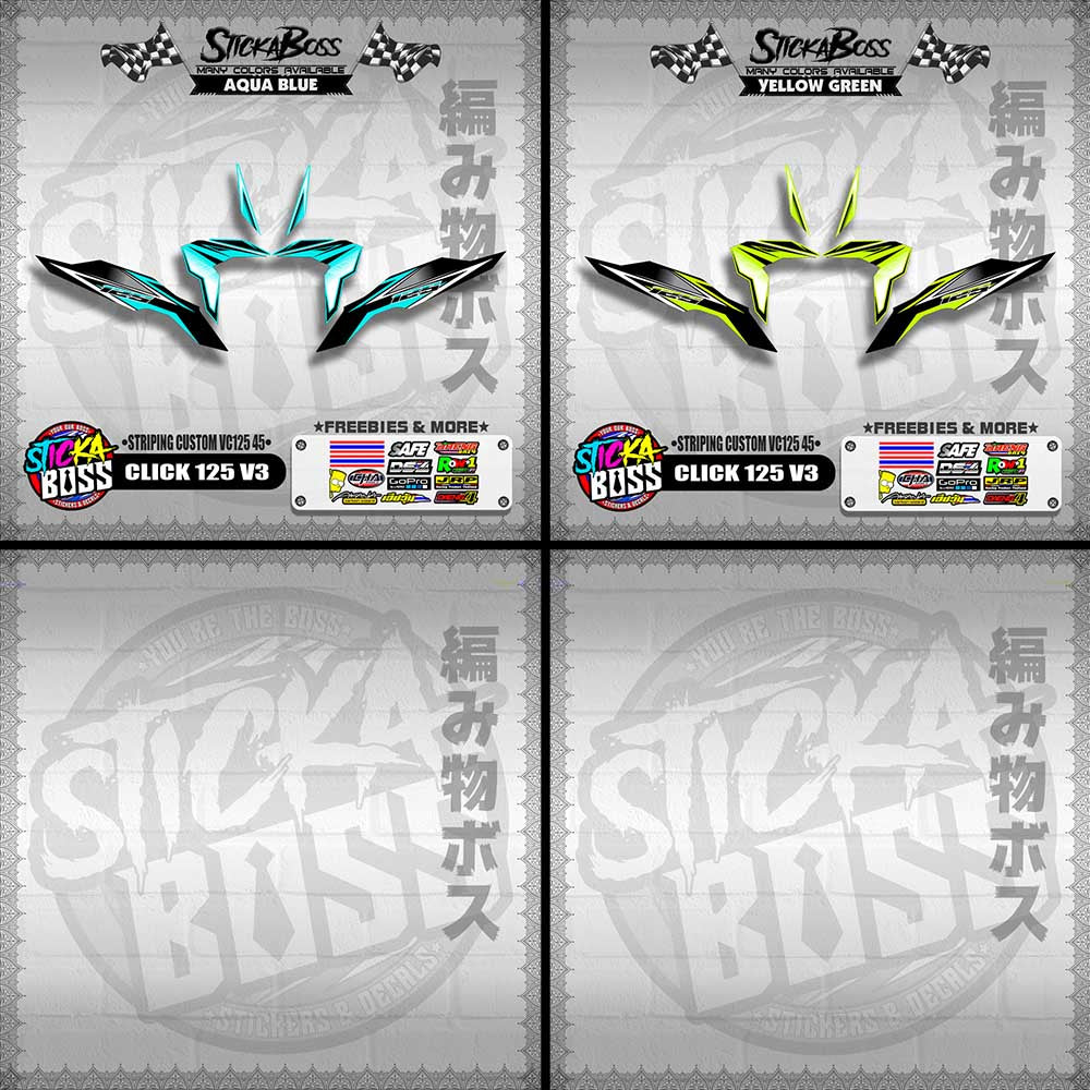 CLICK 125 V3 DECALS ( STRIPING CUSTOM VC125 45 )【WITH FREEBIES】