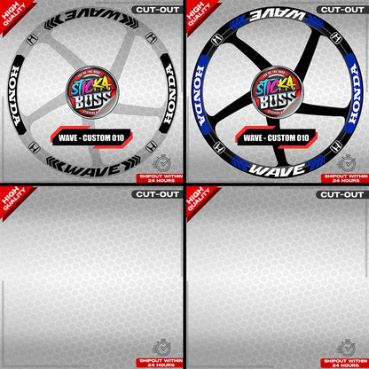 WAVE 110  / 125 MAG STICKER SET ( 2 MAGS ) - CUSTOM 010 | VINYL WATERPROOF CUT-OUT DECALS